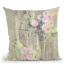 Birdcage Floral I Throw Pillow By Albena Hristova