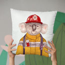 Koala Firefighter Throw Pillow By Animal Crew
