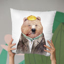 Brown Bear Throw Pillow By Animal Crew