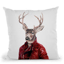 Deer In Leather Throw Pillow By Animal Crew