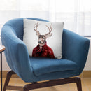 Deer In Leather Throw Pillow By Animal Crew