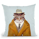 Detective Cat Throw Pillow By Animal Crew