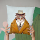 Detective Cat Throw Pillow By Animal Crew