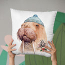 Tattooed Walrus Throw Pillow By Animal Crew