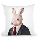 White Rabbit Throw Pillow By Animal Crew