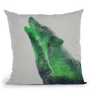 Wolf Howling In The Aurora Bore Throw Pillow By Andreas Lie
