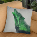 Wolf Howling In The Aurora Bore Throw Pillow By Andreas Lie