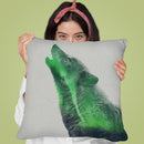 Wolf Howling In The Aurora Bore Throw Pillow By Andreas Lie