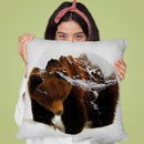 Bear In The Mountains Throw Pillow By Andreas Lie
