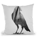 Crow (Black & White Version) Throw Pillow By Andreas Lie