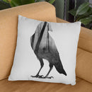 Crow (Black & White Version) Throw Pillow By Andreas Lie