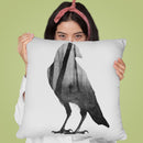 Crow (Black & White Version) Throw Pillow By Andreas Lie