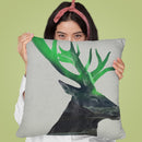 Deer In The Aurora Borealis Throw Pillow By Andreas Lie