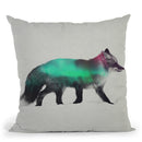 Fox In The Aurora Borealis Throw Pillow By Andreas Lie