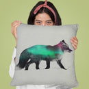 Fox In The Aurora Borealis Throw Pillow By Andreas Lie