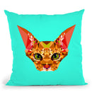 Geometric Cat Throw Pillow By Andreas Lie