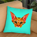 Geometric Cat Throw Pillow By Andreas Lie
