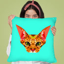Geometric Cat Throw Pillow By Andreas Lie