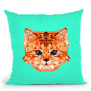 Geometric Kitten Throw Pillow By Andreas Lie
