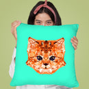 Geometric Kitten Throw Pillow By Andreas Lie