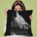 Howling Wolf Throw Pillow By Andreas Lie