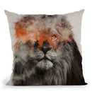 Lion In Fog Throw Pillow By Andreas Lie