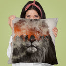 Lion In Fog Throw Pillow By Andreas Lie