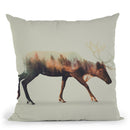 The Reindeer Norwegian Woods Throw Pillow By Andreas Lie