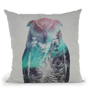 Owl In The Aurora Borealis Throw Pillow By Andreas Lie
