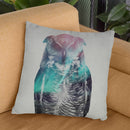 Owl In The Aurora Borealis Throw Pillow By Andreas Lie