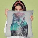 Owl In The Aurora Borealis Throw Pillow By Andreas Lie