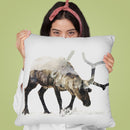 Arctic Reindeer Throw Pillow By Andreas Lie