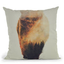Walking Bear Throw Pillow By Andreas Lie