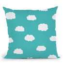 Cartoon Clouds Pattern Throw Pillow By Alisa Galitsyna