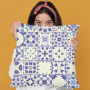 Flower Bell Azulejos Throw Pillow By Alisa Galitsyna