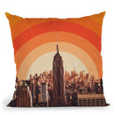 New York'S Famous Sunset - Retro City Throw Pillow By Alisa Galitsyna