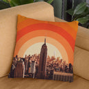 New York'S Famous Sunset - Retro City Throw Pillow By Alisa Galitsyna