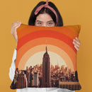 New York'S Famous Sunset - Retro City Throw Pillow By Alisa Galitsyna