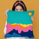 Over The Sunset Mountains Iii Throw Pillow By Alisa Galitsyna