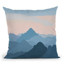 Pastel Sunset Over Blue Mountains Throw Pillow By Alisa Galitsyna