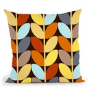 Retro 70S Color Palette Leaf Pattern Throw Pillow By Alisa Galitsyna