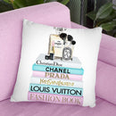 Teal And Pink Books With Make Up Set Throw Pillow By Amanda Greenwood