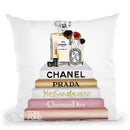 Blush, Rose & Gold Books, Make Up Set Throw Pillow By Amanda Greenwood