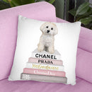 Pink Grey Books, With Maltese Throw Pillow By Amanda Greenwood