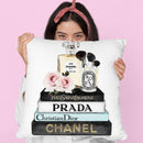 Books Of Fashion, Blue, Makeup Set Throw Pillow By Amanda Greenwood