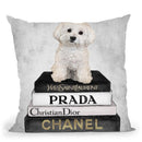 Books Of Fashion, Grey, Maltese, Grey Grunge Throw Pillow By Amanda Greenwood