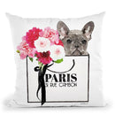 Shopping Bag Frenchie Throw Pillow By Amanda Greenwood
