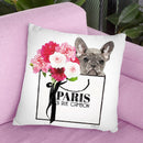 Shopping Bag Frenchie Throw Pillow By Amanda Greenwood