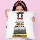 Tall Metallic Stack Gold With Black Bowoes Red Soles Throw Pillow By Amanda Greenwood