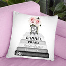 Grey Books With Candle Roses Throw Pillow By Amanda Greenwood